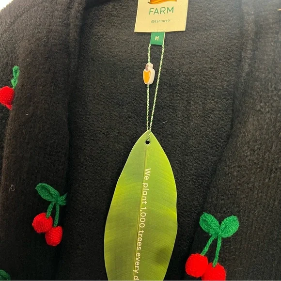 FARM Rio Black Crochet Cherry Cardigan - Picture 5 of 7